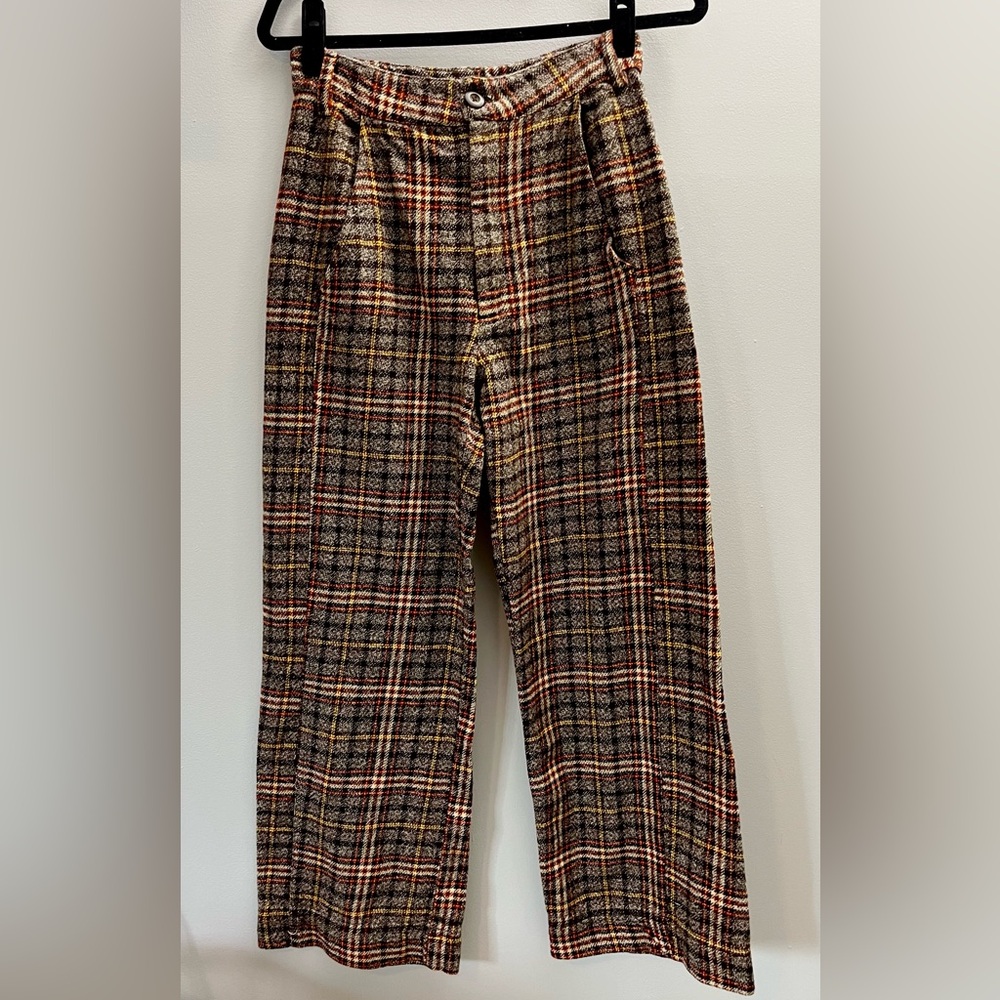 Free People Plaid “Shape Up” Trousers